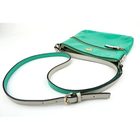 Kate Spade New York Green Patent Leather Crossbody Bag With Adjustable Strap & G - Picture 4 of 16